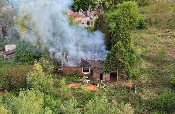 Brand bij de voormalige steenfabriek in Rijswijk