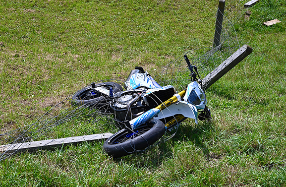 Ongeluk met crossmotor op Lekdijk