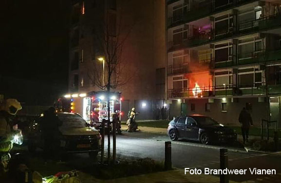 Brand in flat aan de Hoekenstraat in Vianen