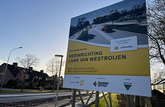 Woensdag heropening deel afgesloten Laan van Westroijen in Tiel