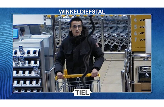 Dief verlaat winkel met overvolle boodschappenkar