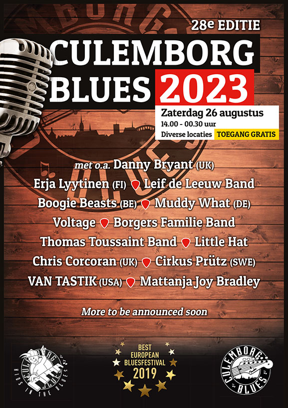 Culemborg Blues maakt nog meer namen van bands bekend voor de 28e editie