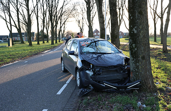 Geen gewonden bij botsing van auto op boom in Everdingen