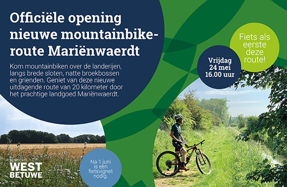 Vrijdag opening nieuwe mountainbikeroute Mariënwaerdt