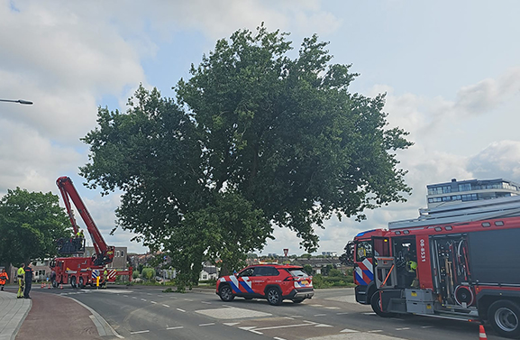 Stormschade aan de Havendijk in Tiel