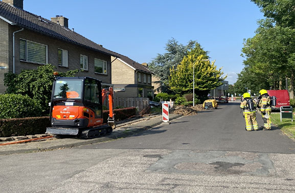 Gaslek aan de Nieuwe Tielseweg in Tiel