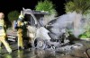 Cabine van een autoambulance volledig uitgebrand; auto total loss